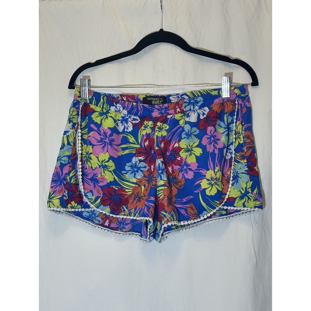 Harmony & Havoc Womens‎ Shorts Size L Multicolor Tropical Print I23